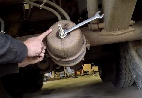 brake chamber leaking air|brake chamber leaking from rear when brakes applied